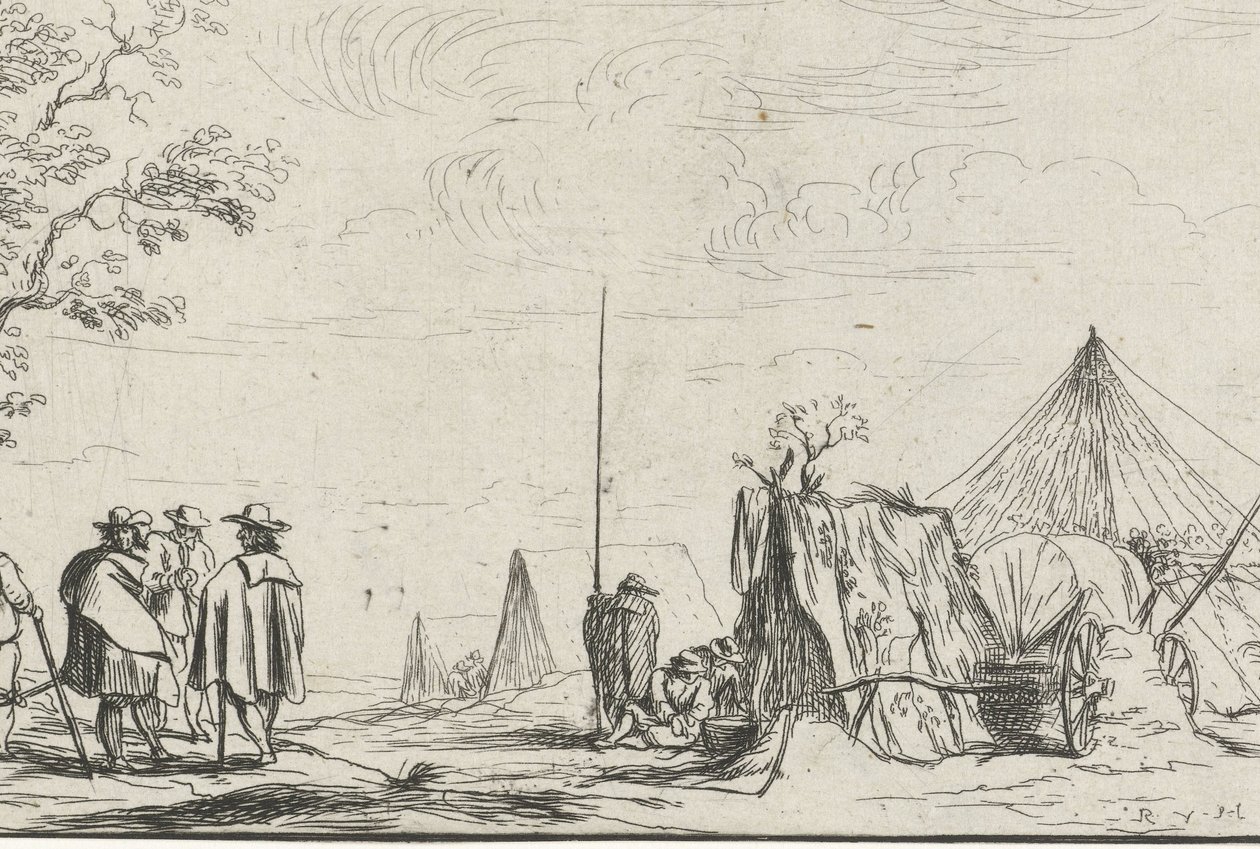 Soldater i en leir av Robert van den Hoecke