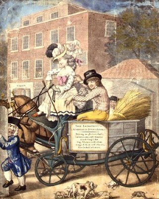 En leksjon vestover eller et morgenbesøk hos Betty Cole, Hammersmith Turnpike ca. 1782 (trykk) av Robert (after) Dighton