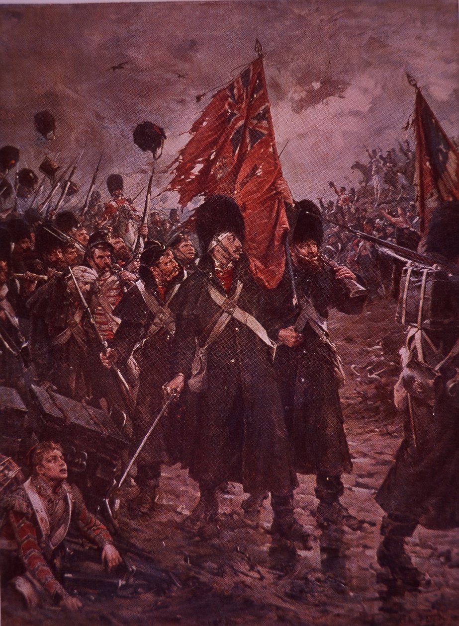 Saving the Colours, vaktene ved Inkerman under Krim-krigen i 1854 av Robert (after) Gibb