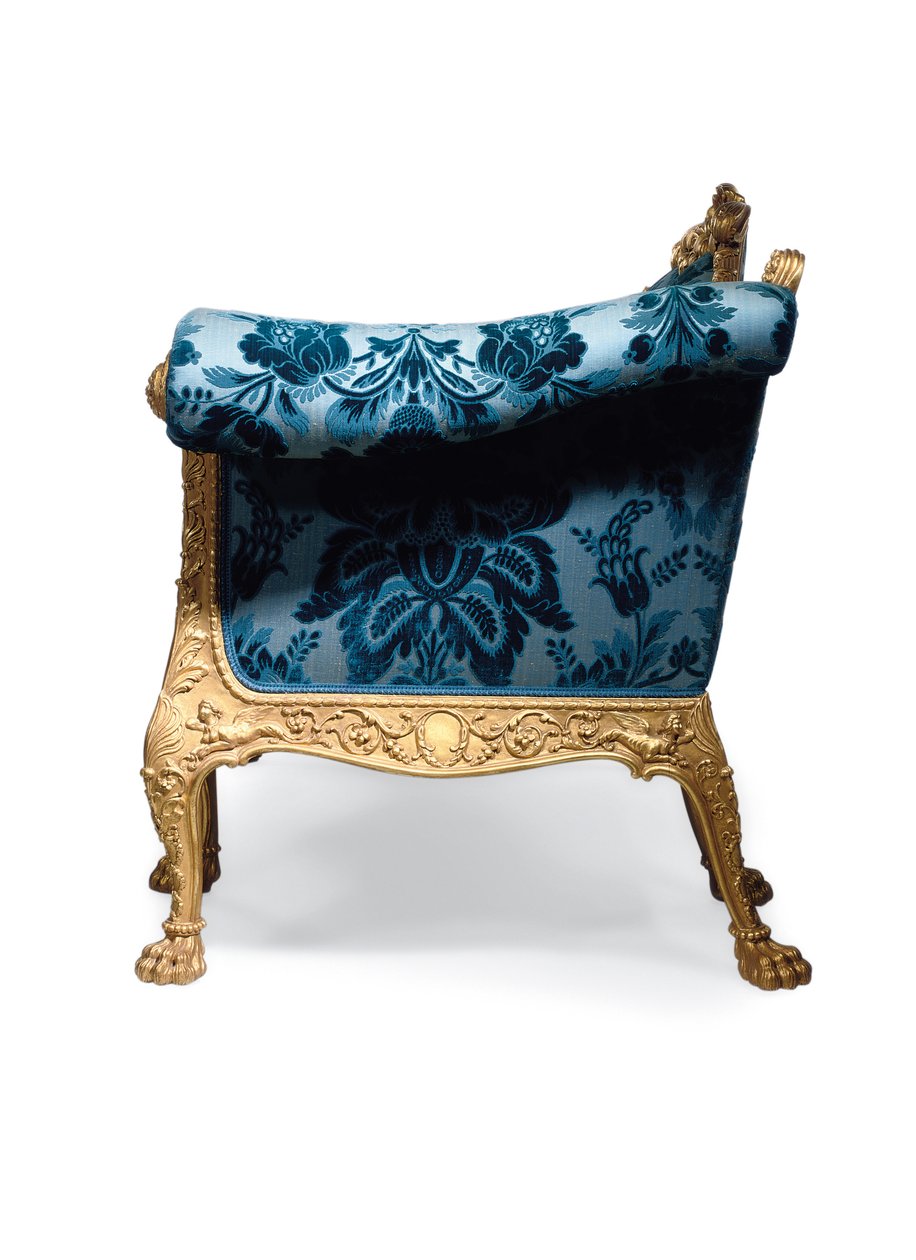 En George III sofa i forgylt tre av Robert Adam