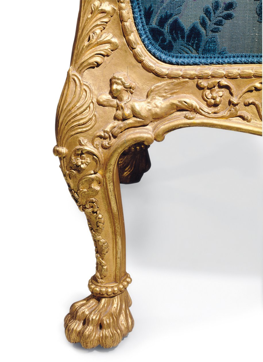 En George III sofa i forgylt tre av Robert Adam