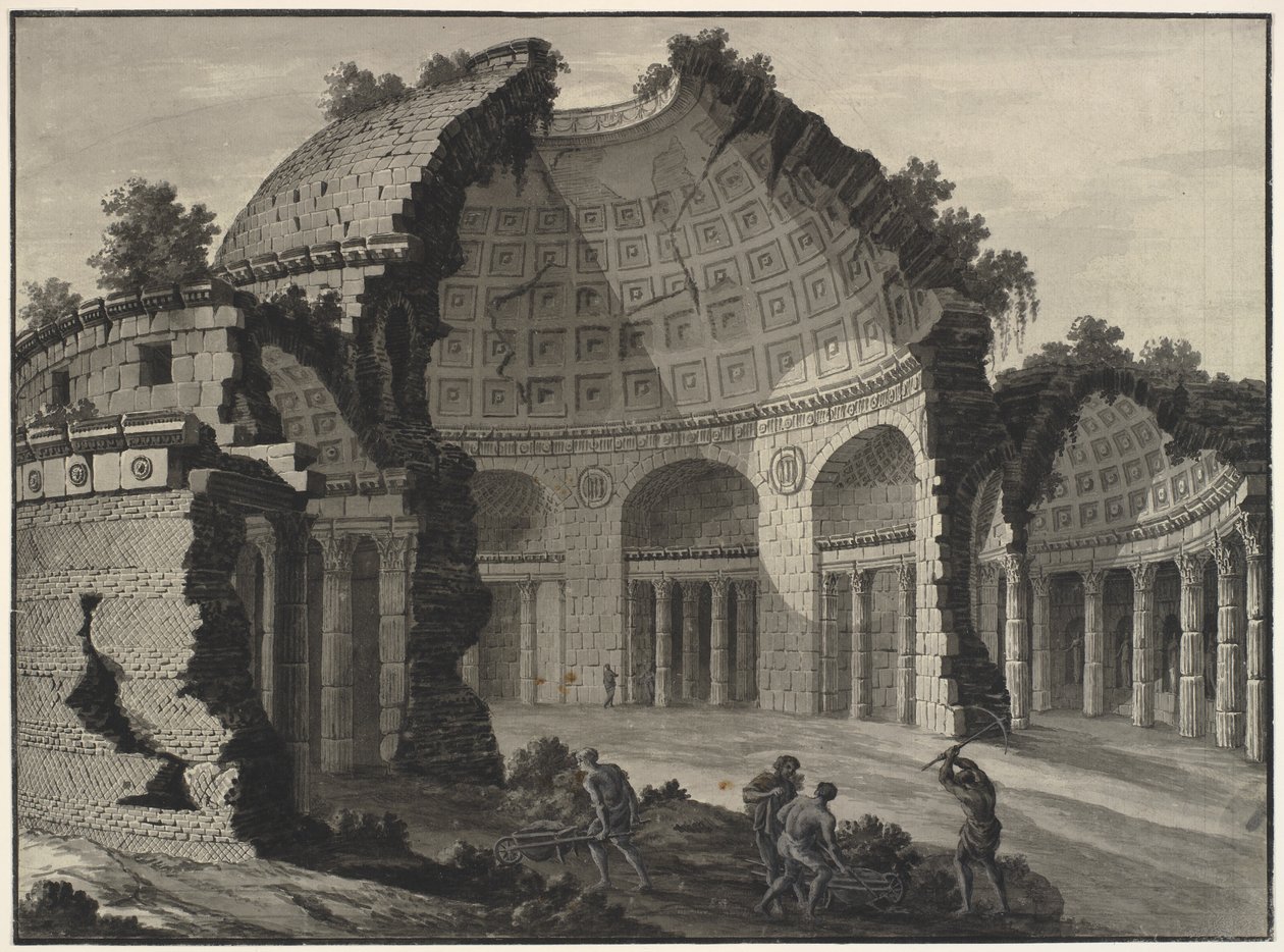 Arkitektonisk fantasi om ruinene av en antikk rotunde av Robert Adam
