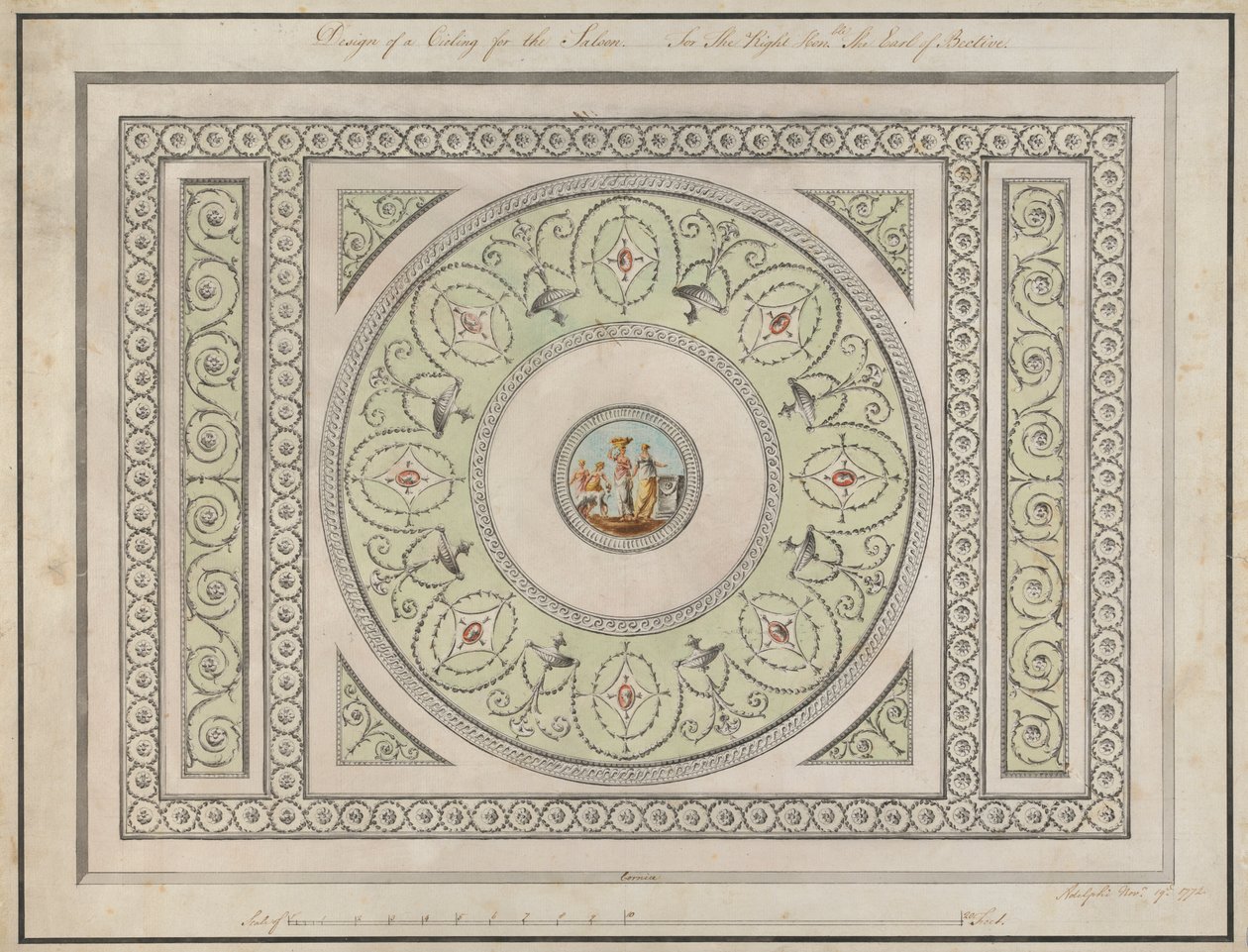 Headfort House, Irland: Saloon Ceiling av Robert Adam