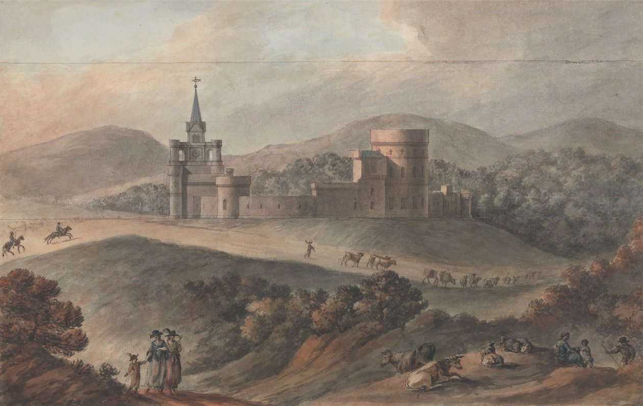 Studie for en stabil domstol i Kirkdale, Wigtownshire, Skottland av Robert Adam