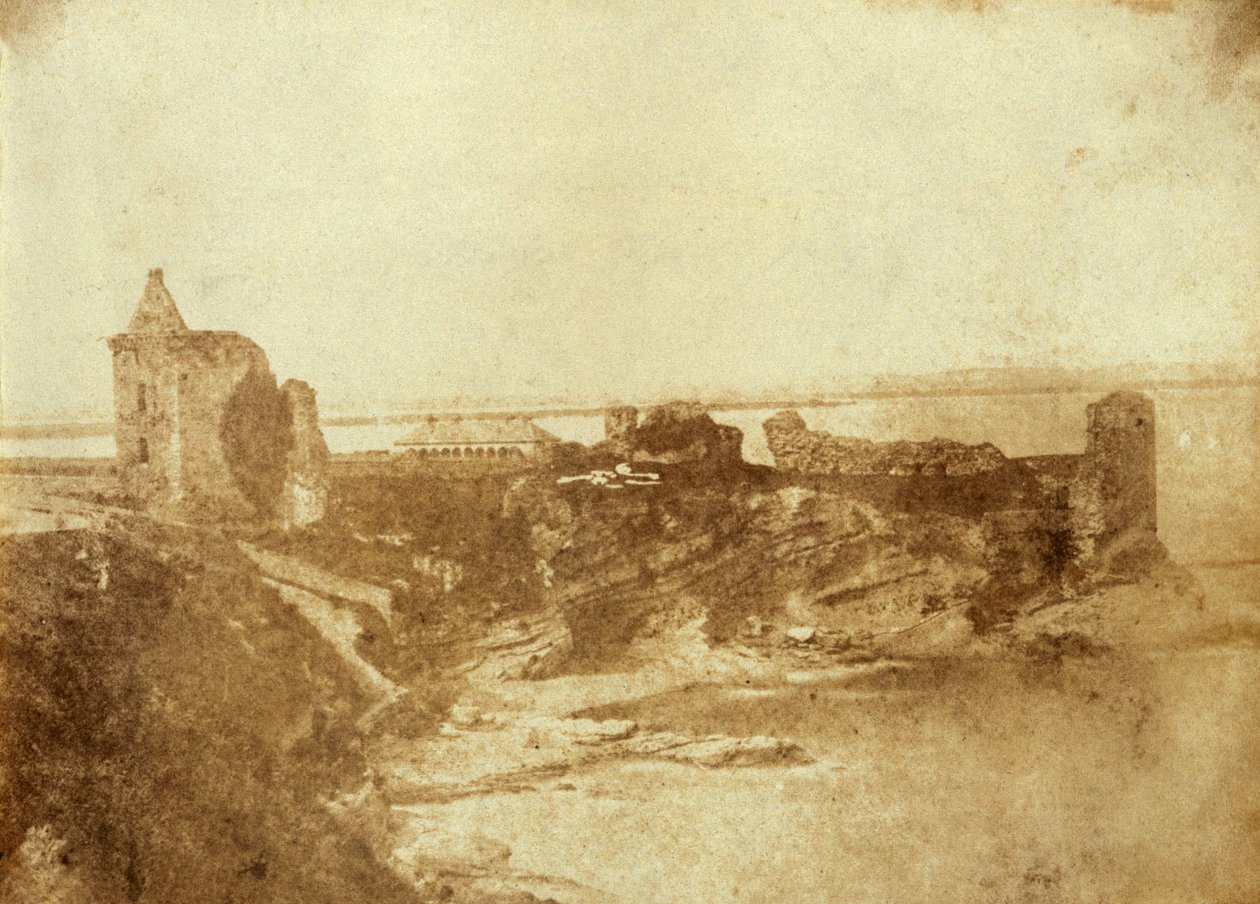Trykk av St. Andrews Castle i Fife, Skottland. Fra J. Paul Getty Museum av Robert Adamson