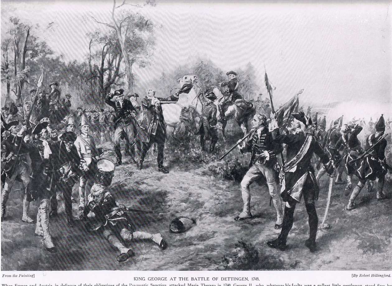 George II på Dettingen, illustrasjon fra 