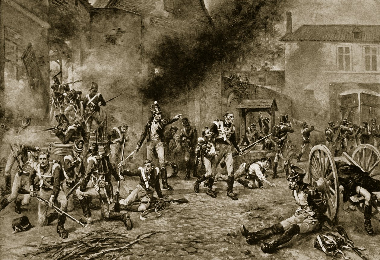 Forsvaret av Hougoumont, 18. juni 1815 av Robert Alexander Hillingford