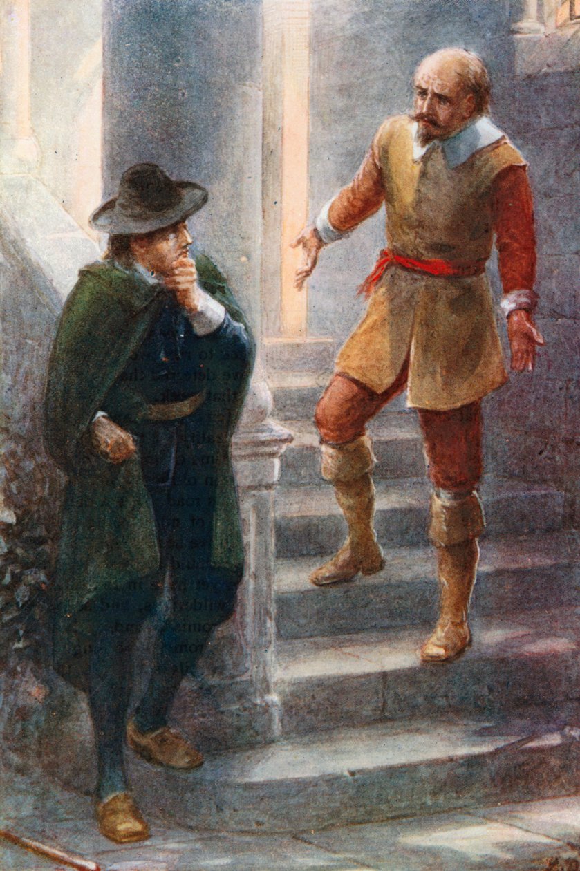 Storhjerte ber herr Fearing om å komme inn (fargelitografi) av Robert Ambrose (after) Dudley