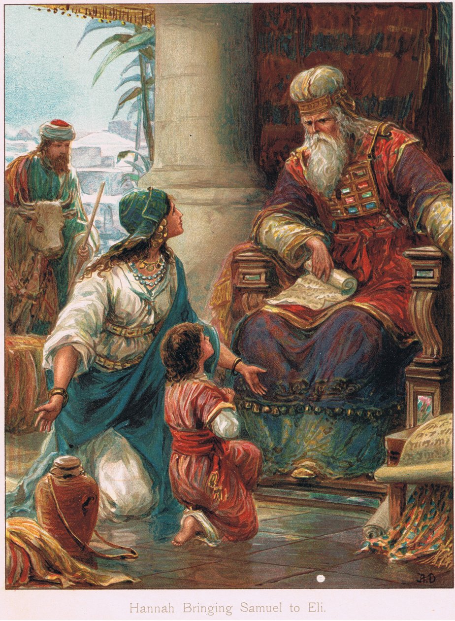 Illustrasjon fra 'Bible Stories' av Ernest Nister, ca. 1910 (litho-farge) av Robert Ambrose Dudley