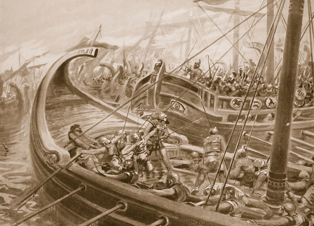 The Phocaen fleet defeats the Carthaginians, illustration from 