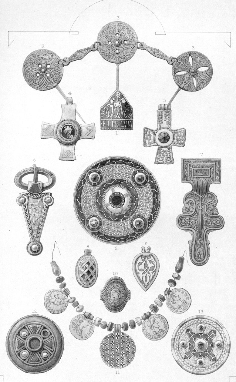 angelsaksiske relikvier. Personlige ornamenter av gull og bronse, 1886 av Robert Anderson