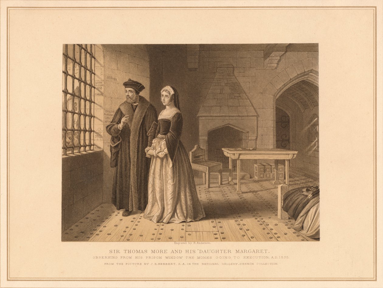 Sir Thomas More og hans datter Margaret, 1878 av Robert Anderson