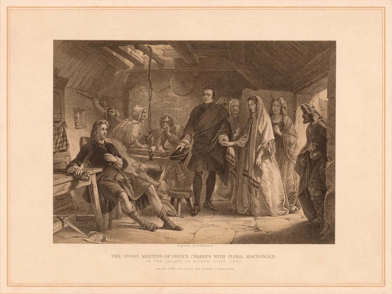 Prins Charles første møte med Flora Macdonald, 1747 1878 av Robert Anderson