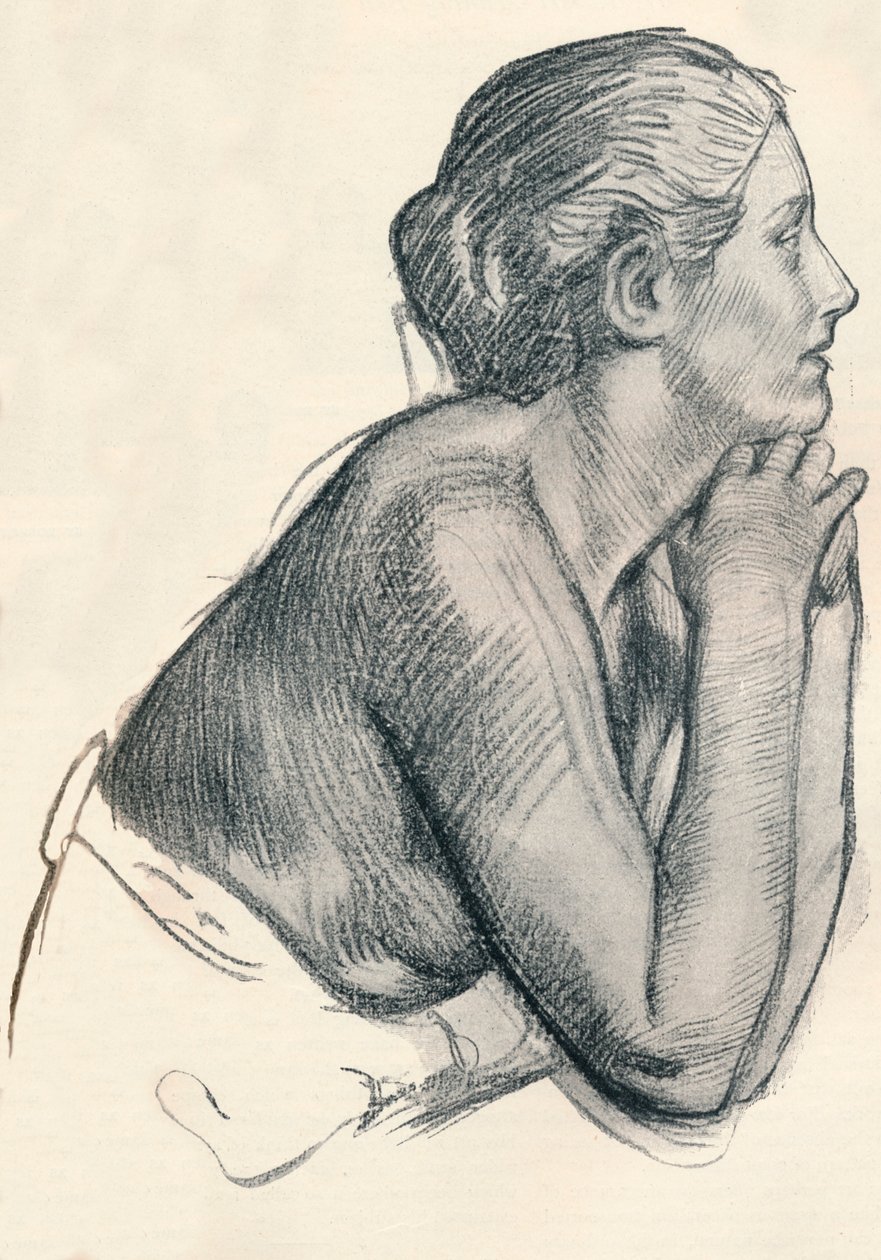 En studie i Sanguine, ca 1900 av Robert Anning Bell