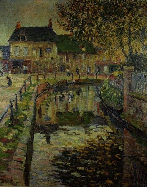 Kanal gjennom en landsby av Robert Antoine Pinchon