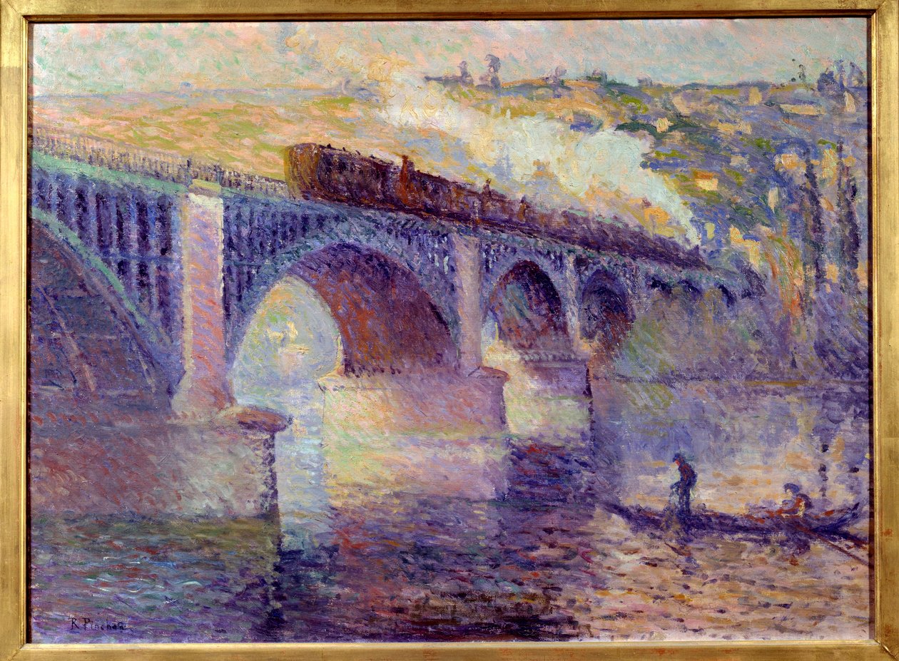 Le pont aux Anglais, solnedgang Maleri av Robert Pinchon (1886-1943) 20. århundre Sun. 0,52x0,73 m Rouen, Museum of Fine Arts av Robert Antoine Pinchon