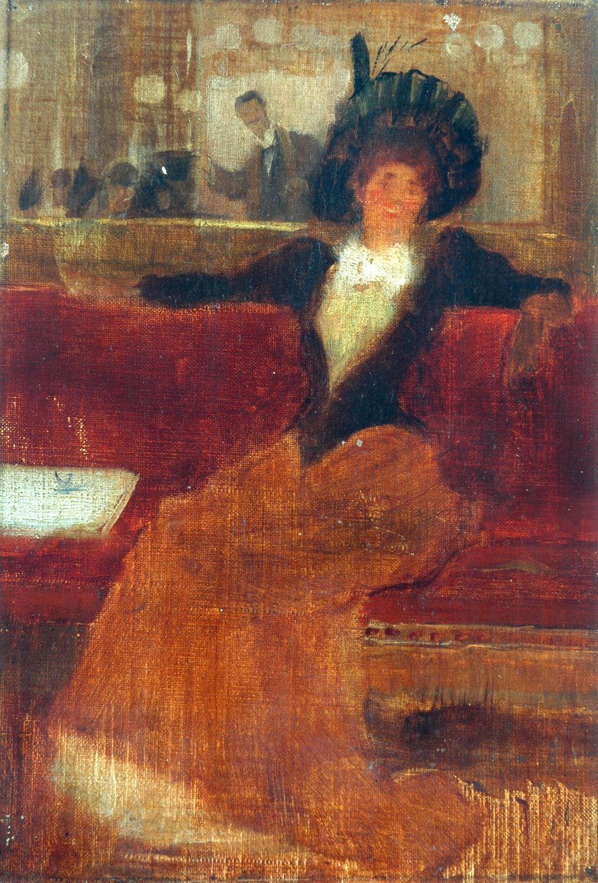 In The Cafe (olje på lerret) av Robert Atkinson