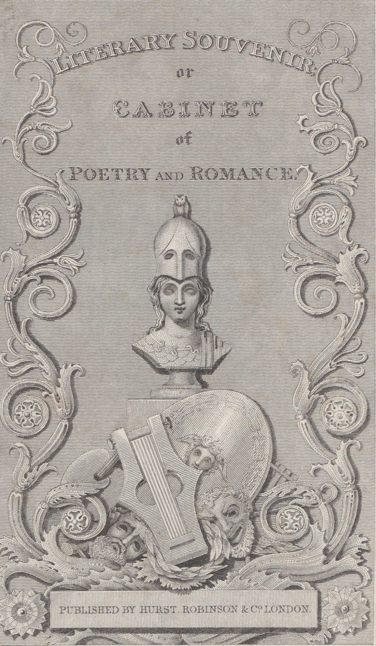 Handelskort for litterær suvenir, 1800-tallet. av Robert Baker