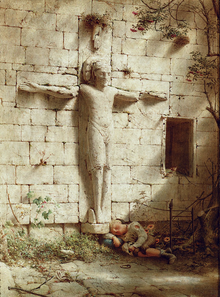 Ved Romsey Abbey, 1899 av Robert Bateman