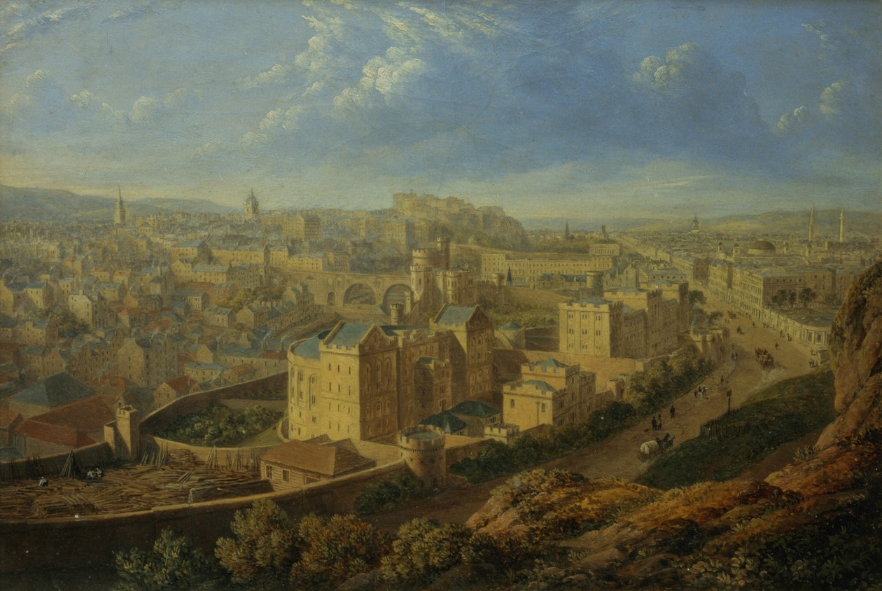 Edinburgh fra Calton Hill av Robert Batty