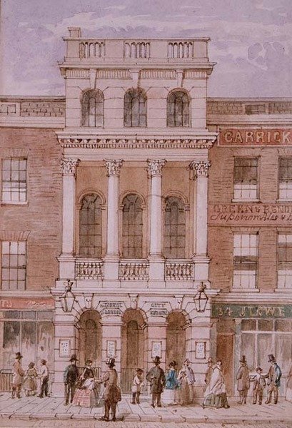 City of London Theatre, Bishopsgate av Robert Blemell (attr. to) Schnebbelie