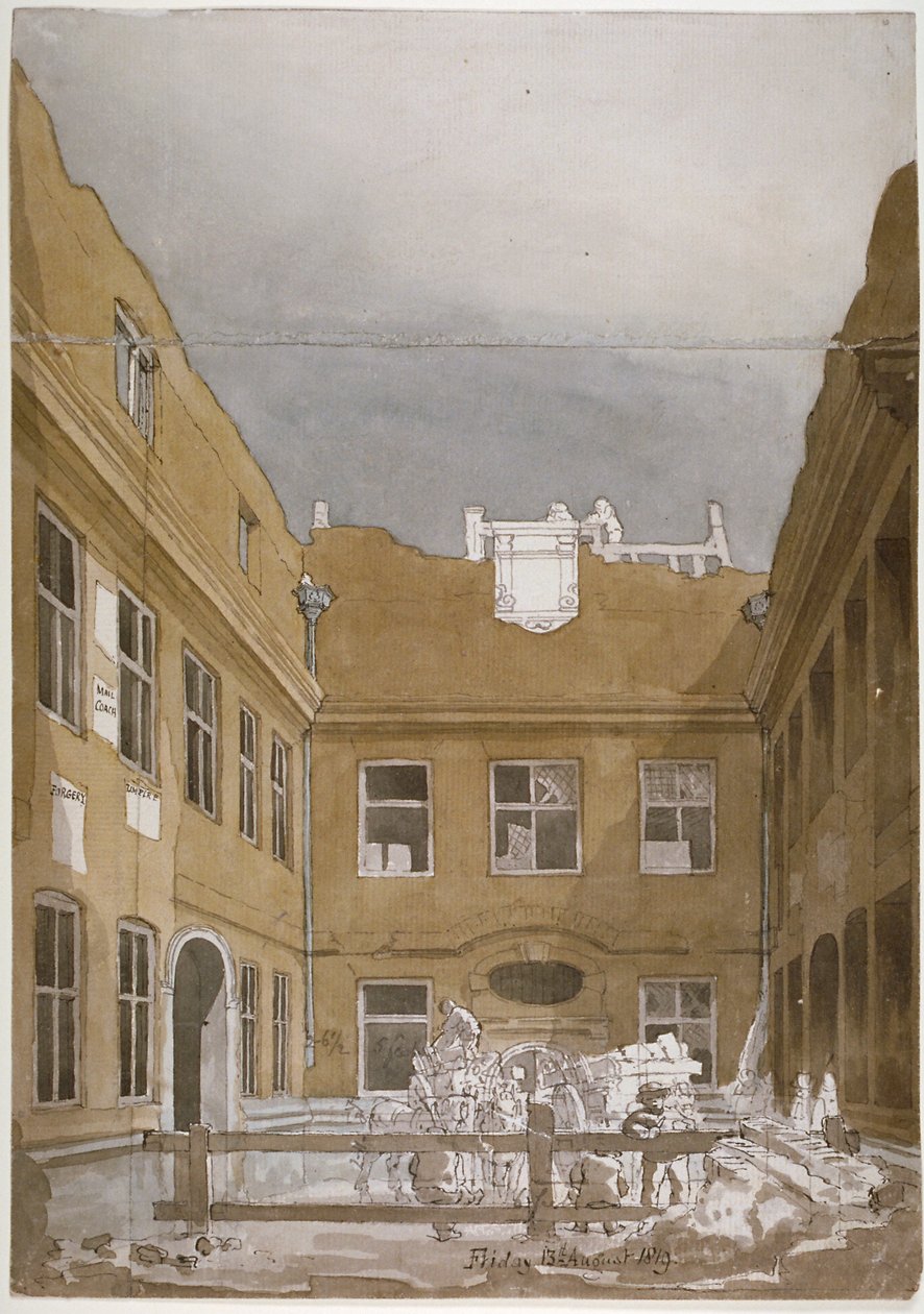Blackwell Hall, City of London, 1819 av Robert Blemmell Schnebbelie