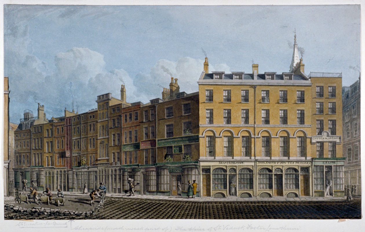 Cheapside, City of London, 1818 av Robert Blemmell Schnebbelie