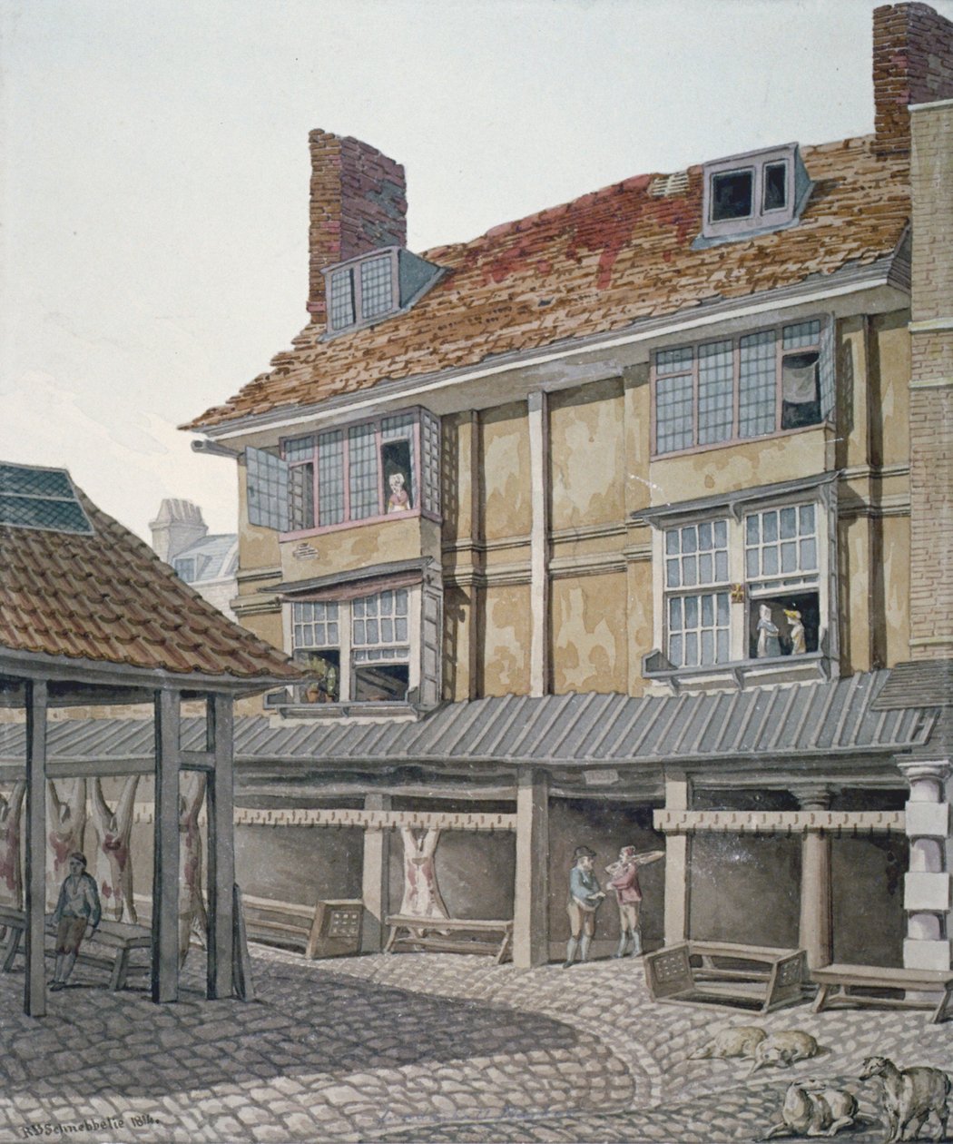 Leadenhall Market, City of London, 1814. av Robert Blemmell Schnebbelie