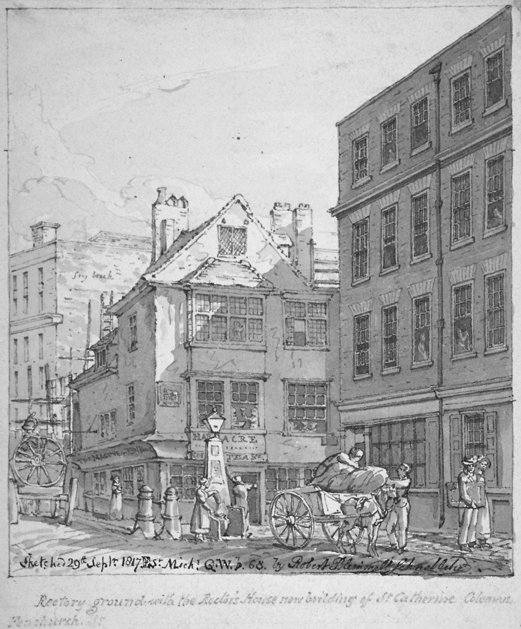St Katherine Coleman Rectory, Fenchurch Street, City of London, 1817 av Robert Blemmell Schnebbelie