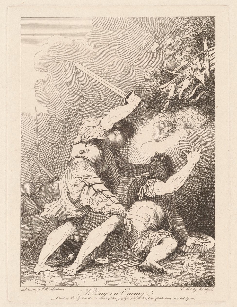 Å drepe en fiende av Robert Blyth, after John Hamilton Mortimer