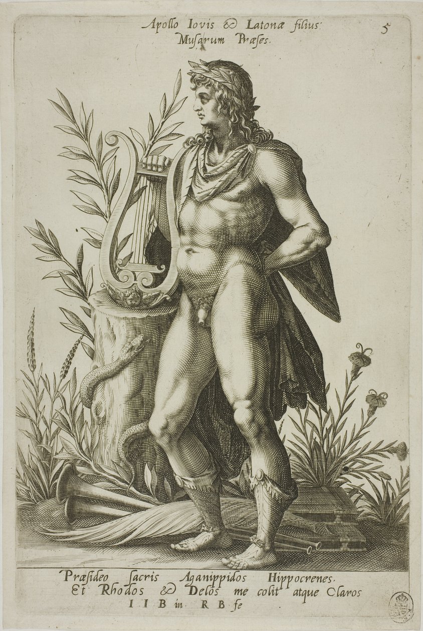 Apollo, plate 5 fra Parnassus Biceps av Robert Boissard