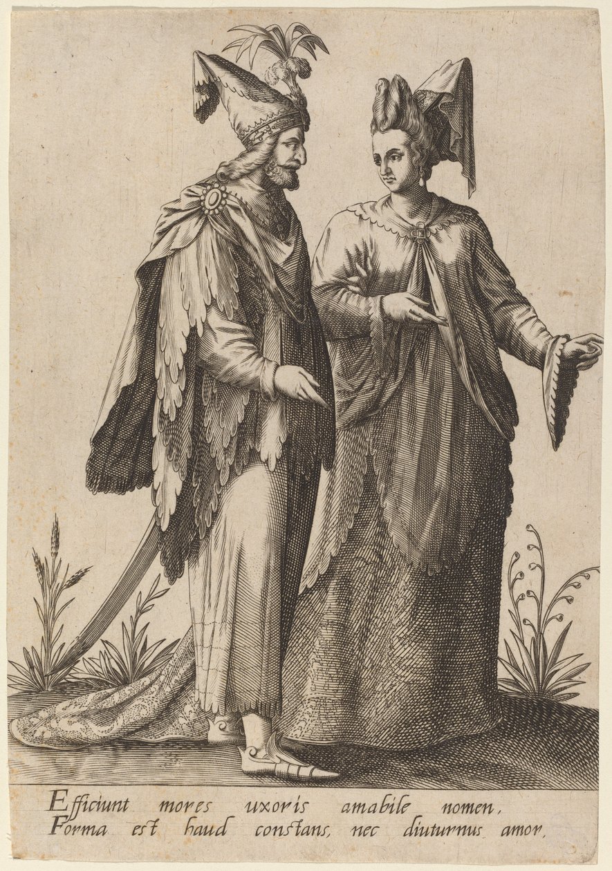 En kones oppførsel gjør... av Robert Boissard after Jean Jacques Boissard