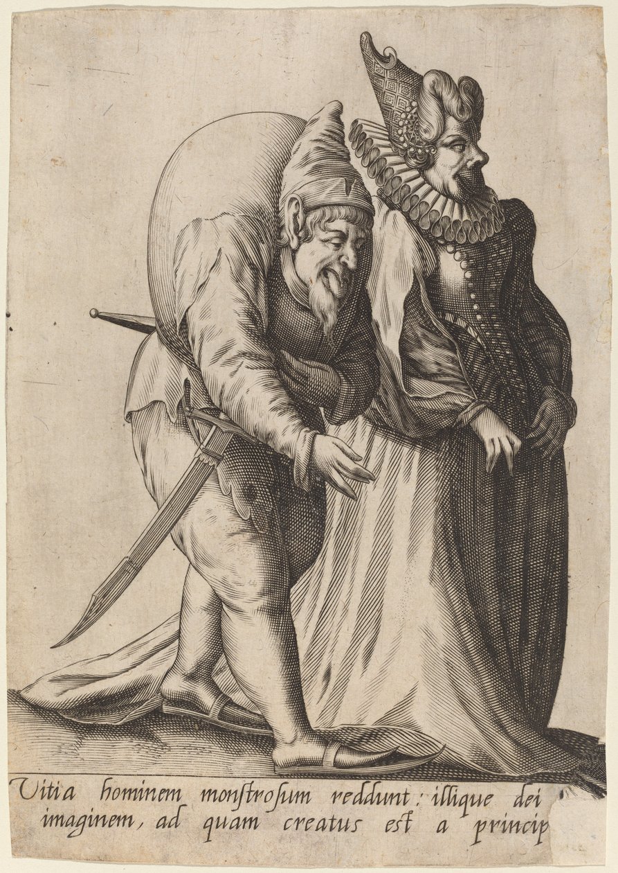 Feilene til en monstrøs mann... av Robert Boissard after Jean Jacques Boissard