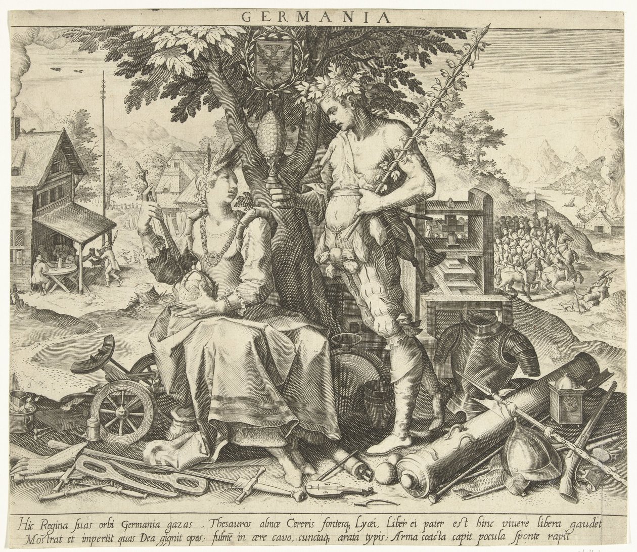 Tyskland Germania (tittel på objekt) Allegorier over europeiske land (serietittel) av Robert Bossart