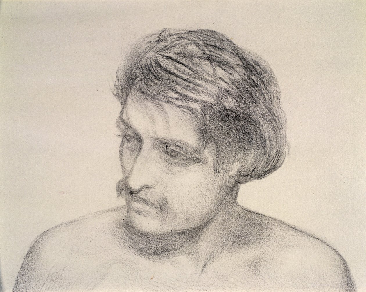 Studie av en manns hode (blyant på papir) av Robert Braithwaite Martineau