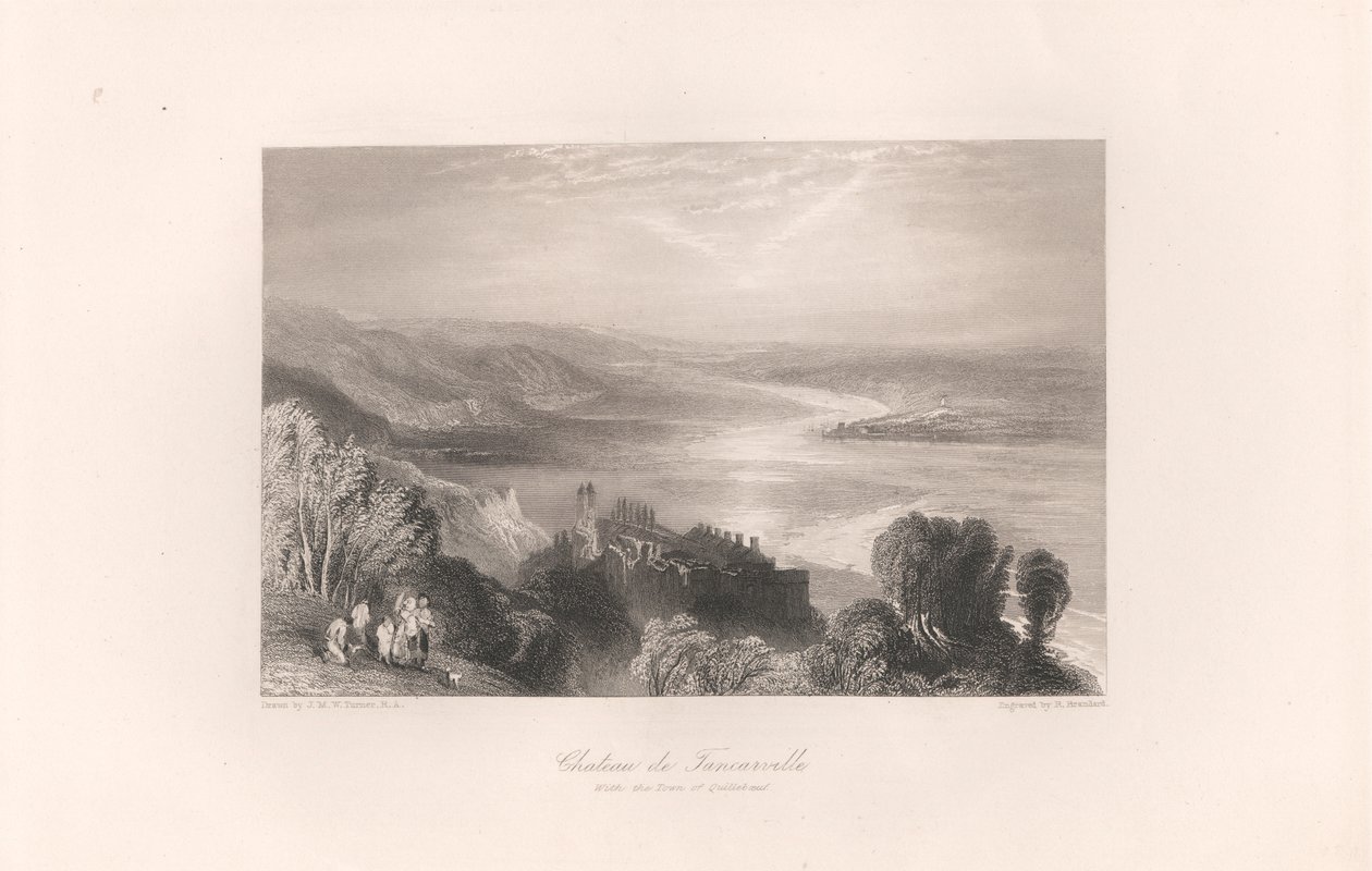 Chateau de Tancarville, med byen Quilleboeuf av Robert Brandard