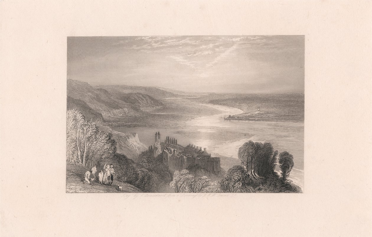 Chateau de Tancarville med byen Quilleboeuf av Robert Brandard