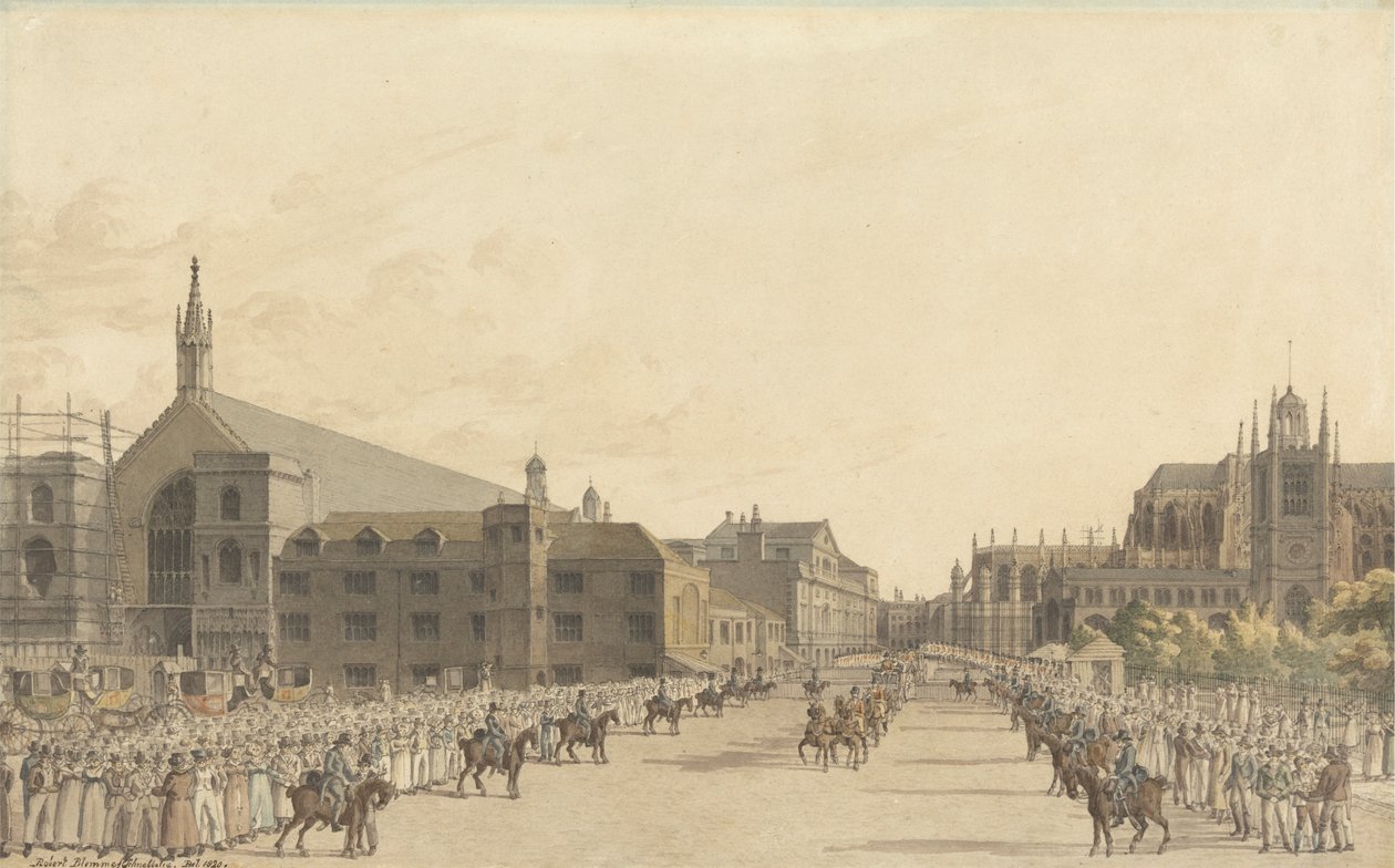 Westminster, under dronning Carolines rettssak av Robert Bremmel Schnebbelie