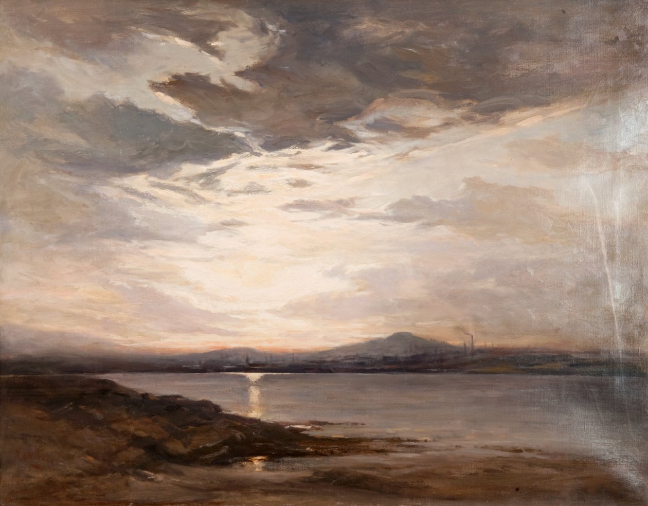 Looking Towards Dundee, Sunset (olje på lerret) av Robert Buchan Nisbet