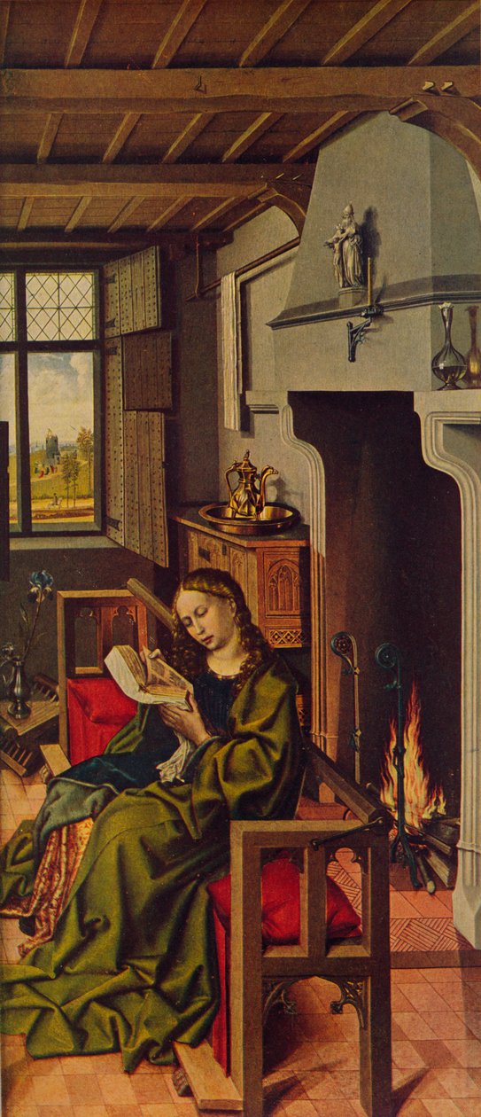 Altertavlevinge Santa Barbara, 1438, c1934 av Robert Campin