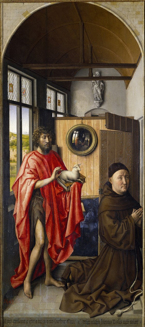 Døperen Johannes og fransiskaneren Heinrich von Werl, 1437 av Robert Campin