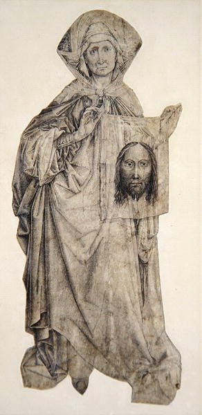 St. Veronica (vask med penn, blekk og indisk blekk på vellum) av Robert Campin
