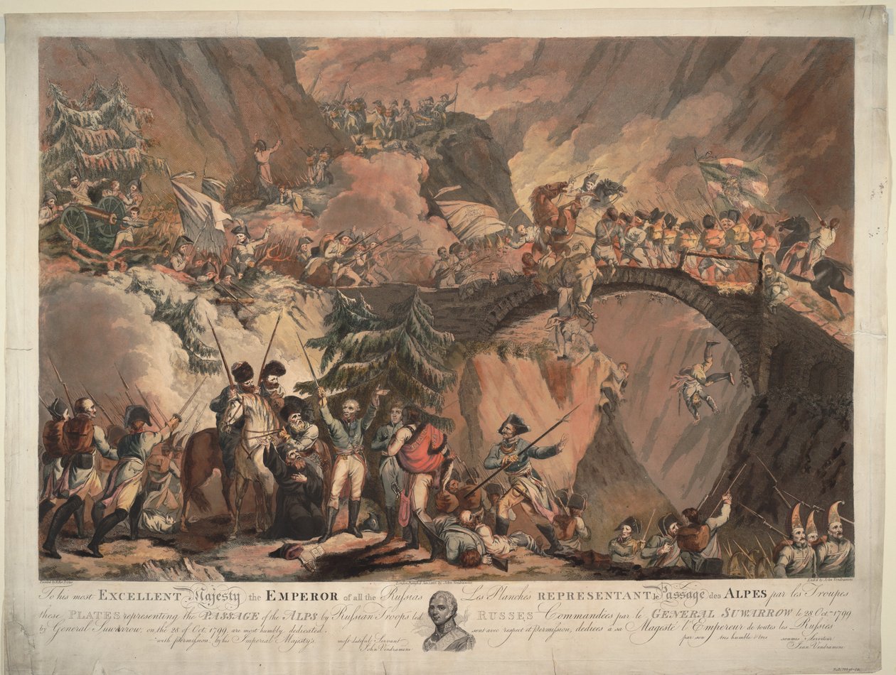 Army of Alexander Suvorov krysset Alpene i 1799, 1805 av Robert Carr Porter
