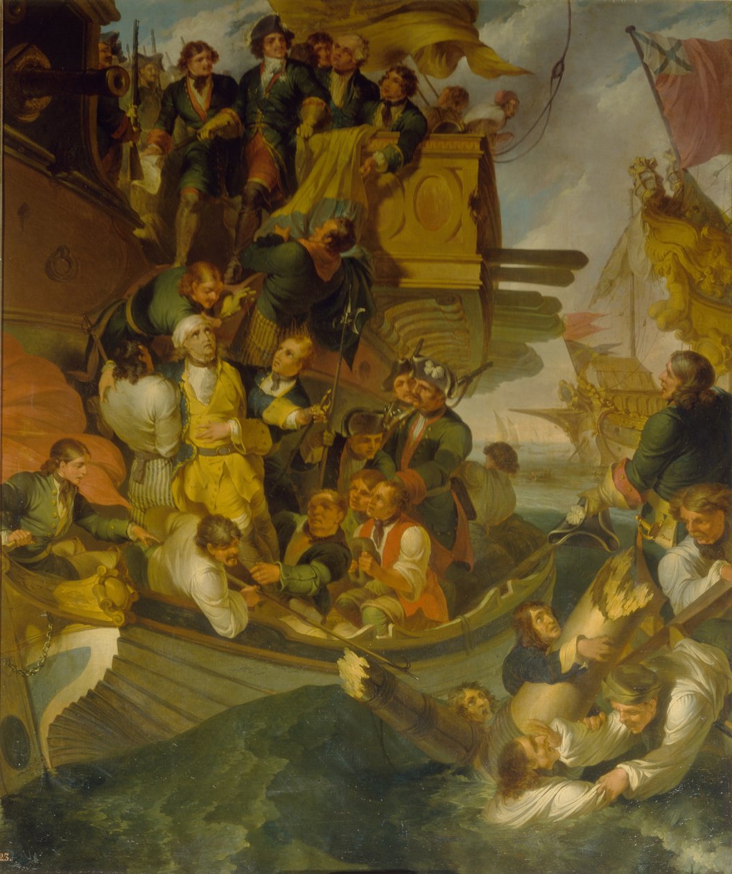 Inntakelsen av admiral Nils Ehrenskiöld i slaget ved Gangut, midten av det 18. århundre. av Robert Carr Porter