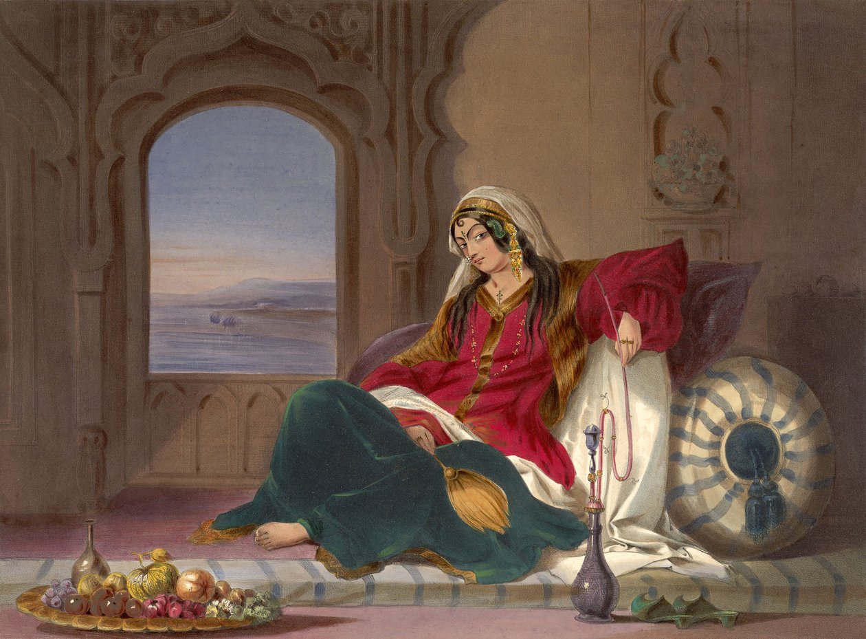 Kandahar Lady of Rank, engasjert i røyking, 1848 av Robert Carrick