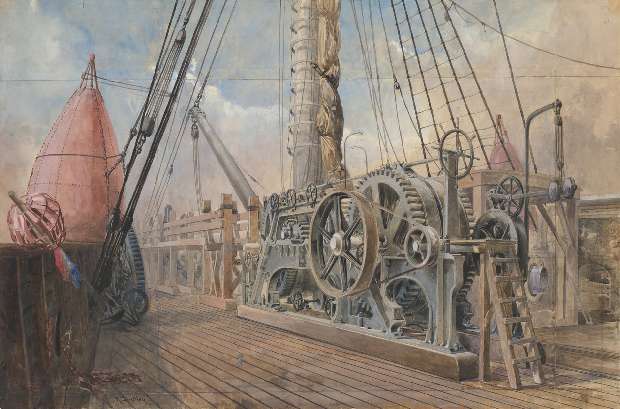 Deck of the Great Eastern, Cable Trough, etc., 1866, 1865-66. av Robert Charles Dudley