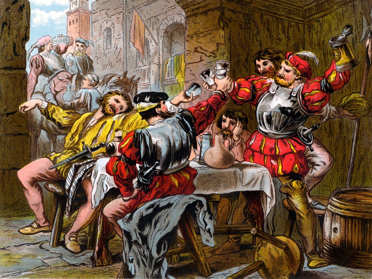 "Let me the Canakin Clink" Othello Act II. Scene II. (kromolitografi) av Robert Charles Dudley