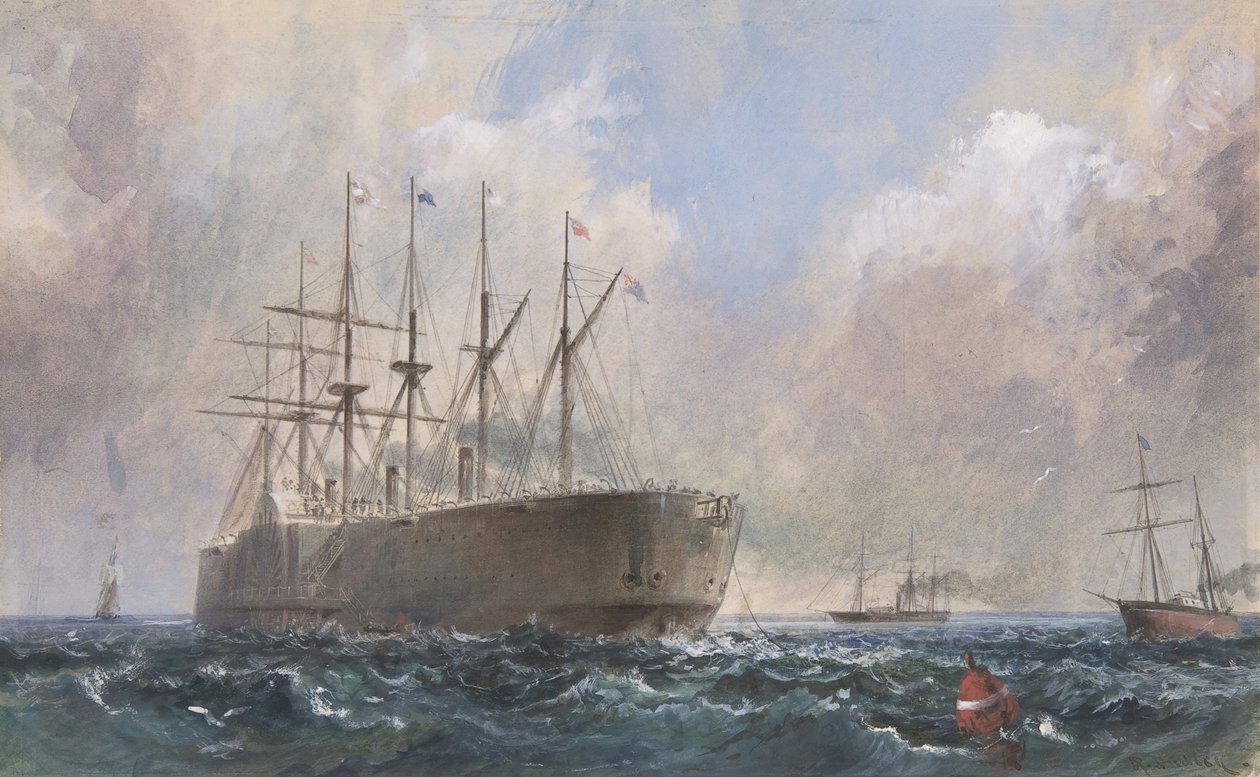 Telegrafkabelflåte til sjøs, 1865, 1865-66. av Robert Charles Dudley