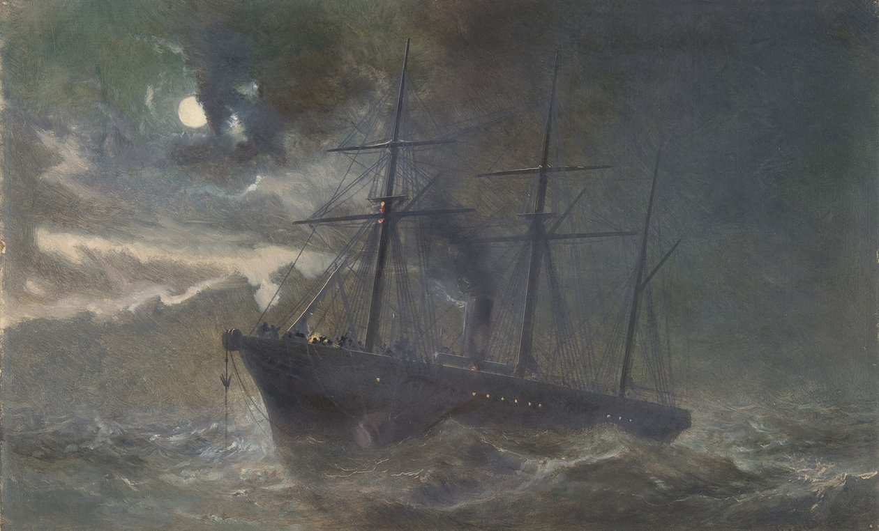 The Albany Buoying a Bight of the Cable av 1865 natten til 26. august 1866, 1866. av Robert Charles Dudley