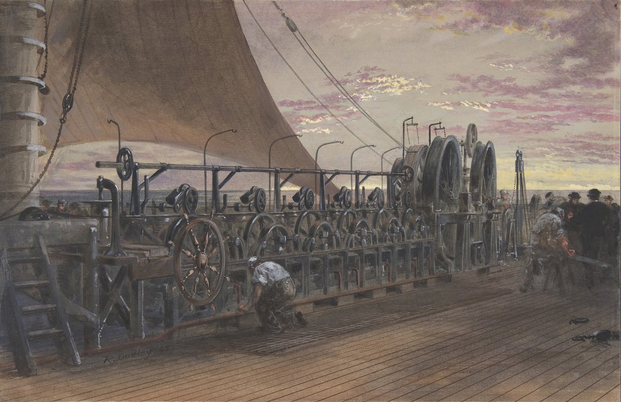 Utbetalingsmaskineriet i akterenden av Great Eastern, 1865. av Robert Charles Dudley